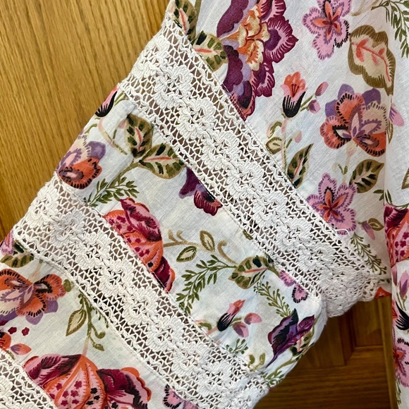 NWT House of Harlow 1960 Button Down Pink Floral Print Blouse Extra Small XS - Picture 8 of 10